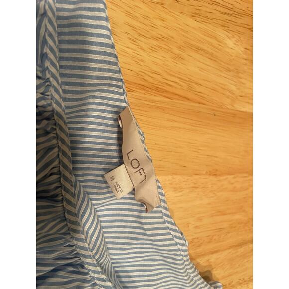 Loft, Blue/White Womens, One Shoulder Blouse $22, Size M, B51 - Picture 6 of 10